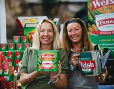Ladies holding Welsh Brew Tea