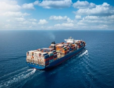 Shipping container at sea