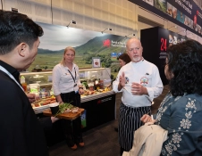 Chef talks to potential customer