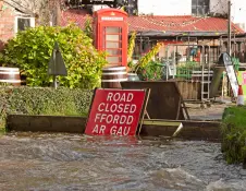 Road closed due to flooding